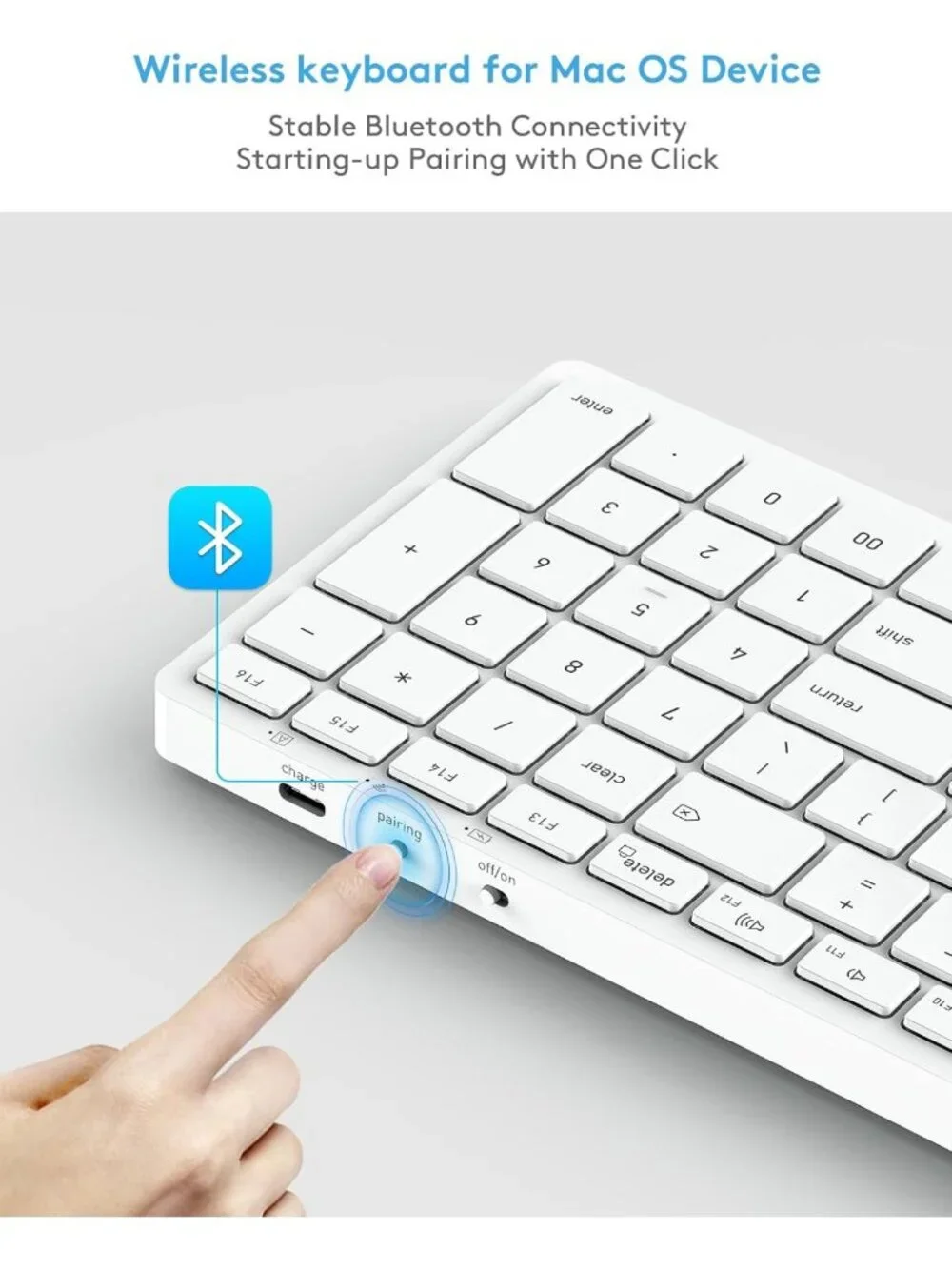 Compact Wireless Keyboard for macOS | Numeric Keypad | Sleek & Portable Design